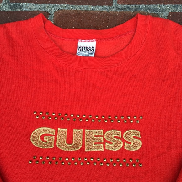 Vtg Guess OG Sewn Spell Out Crewneck Sweatshirt - Picture 3 of 4